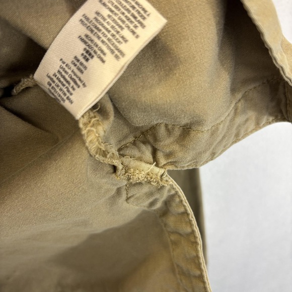 Free People Lace Up Anorak Jacket Womens Large Tan Beige Hooded Utility Cotton - Picture 6 of 10